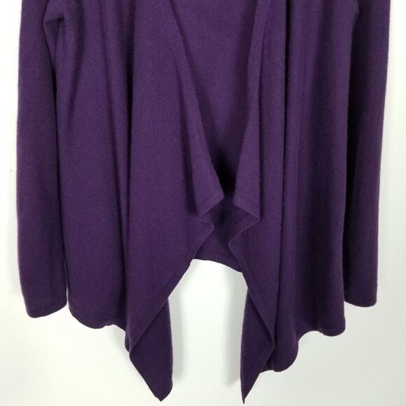 Black Saks Fifth Avenue Women Cashmere Cardigan Sweater Sz S Purple Open - Picture 3 of 7